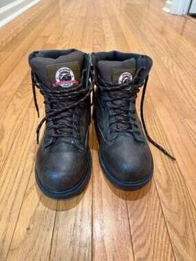 Brahma Men 5.5 Women 7 Steel Toe Work Boots Brown Trade worker